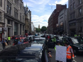 Protesting cabbies block central London