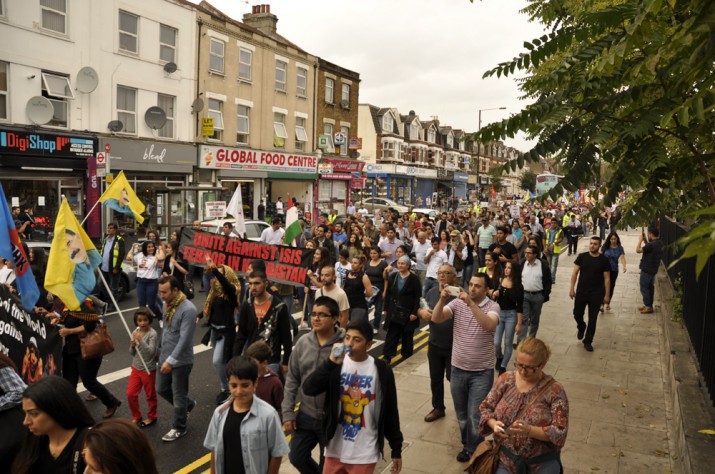 Kuzey Londra’da Kobane protestosu