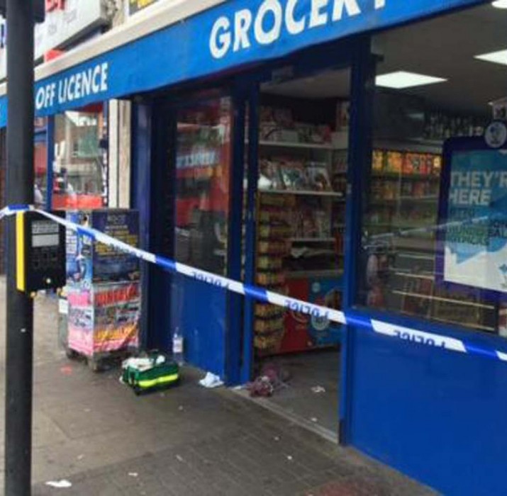 A man who is thought to be a shopkeeper had his throat “slashed”