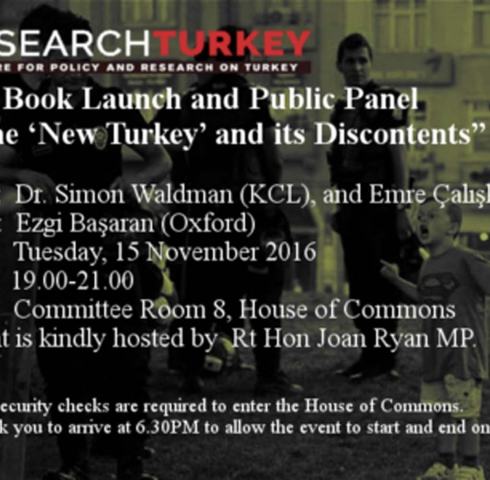 Book Launch and Public Panel: “The ‘New Turkey’ and its Discontents