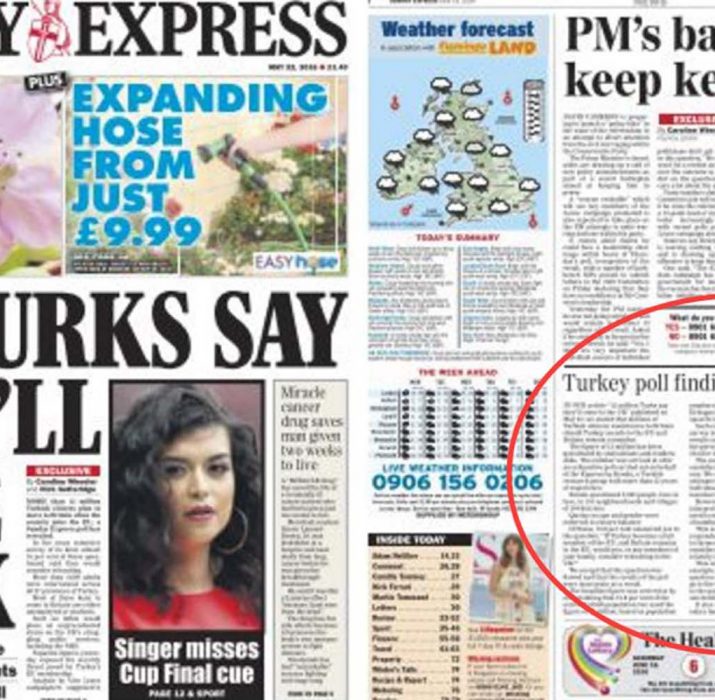 A look back at 2016- The Sunday Express fail: Turkish scaremongering over Brexit aspirations