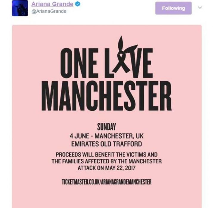 Ariana Grande to play Manchester benefit concert on Sunday