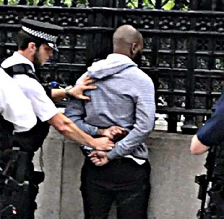 Parlamento önünde bıçaklı bir kişi gözaltına alındı