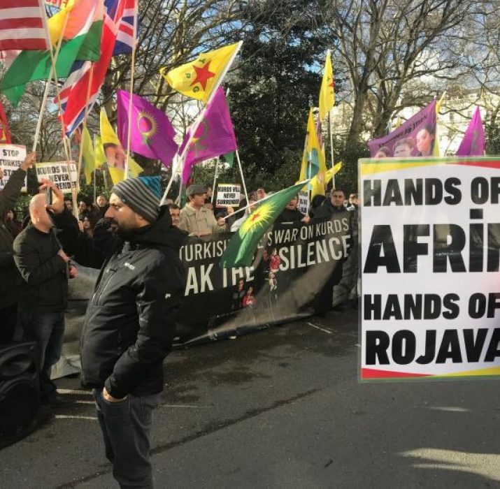Britanya’da Afrin protestoları düzenlendi