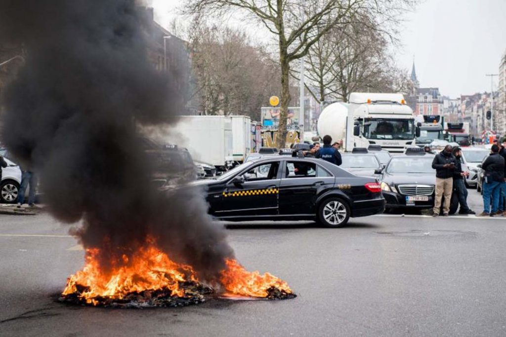 Uber Brüksel’de protesto edildi