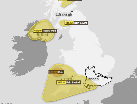 Met Office issues weather warning for weekend
