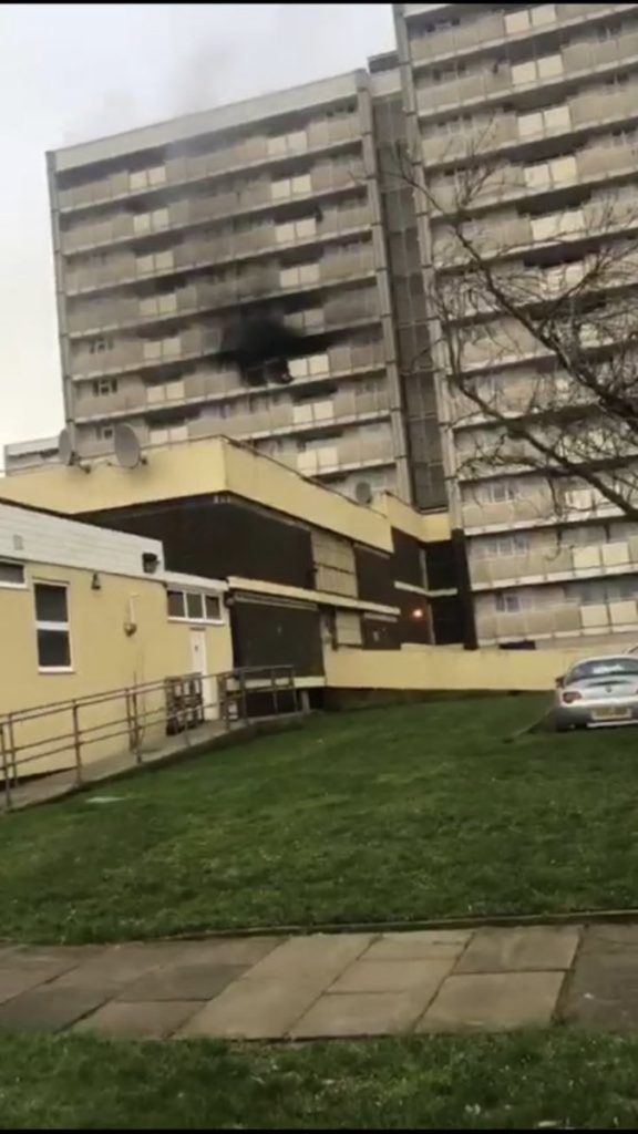 Fire breaks out on 6th floor of Enfield flats