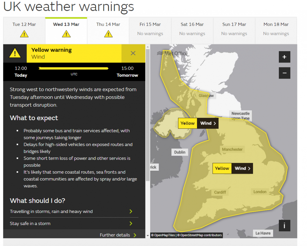 Yellow warning issues as 80 mph winds hit the UK