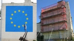 Banksy’nin Brexit duvar resmi bir gecede ortadan kayboldu