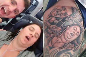 Uyuya kalan eşinin fotoğrafını intikam için dövme yaptırdı