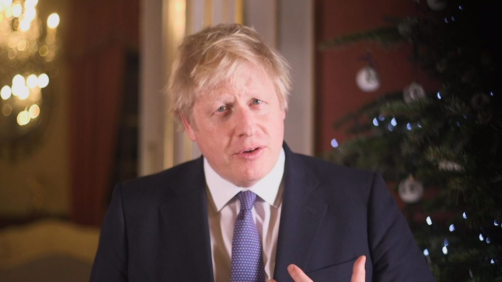 Johnson praises NHS staff working over Christmas in first festive message as PM