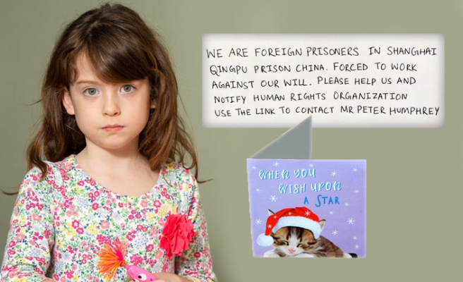 Tesco’nun sattığı Noel kartından Çin’deki bir mahkumun ‘yardım edin’ mesajı çıktı