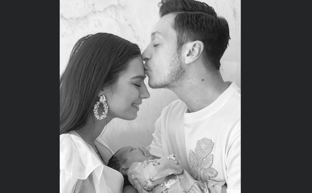 Mesut Özil and wife Amine welcome baby Eda to the world