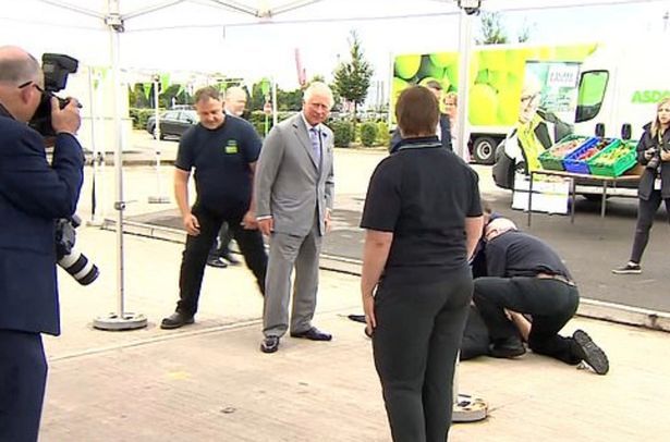 Man faints in front of Prince Charles