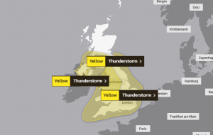 Thunderstorms could bring torrential rain as 4 day yellow warning issued
