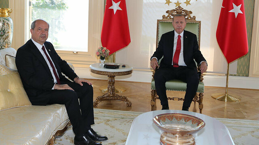 Erdoğan, KKTC Başbakanı Ersin Tatar’ı kabul etti