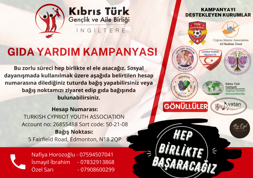 Η Τουρκική Ένωση Νεολαίας και Οικογένειας Κύπρου ξεκινά εκστρατεία επισιτιστικής βοήθειας
