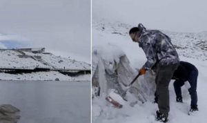 Çinli bilim adamları, erimesini yavaşlatmak için buzulu örtü ile kapladı