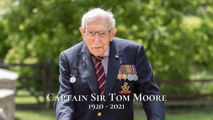 100-year-old Caption Tom Moores raised £33m for the NHS, dies from Coronavirus