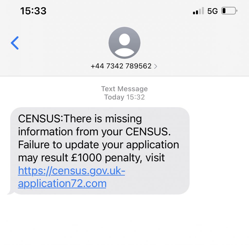 Watch out for fake ‘Census Text’!