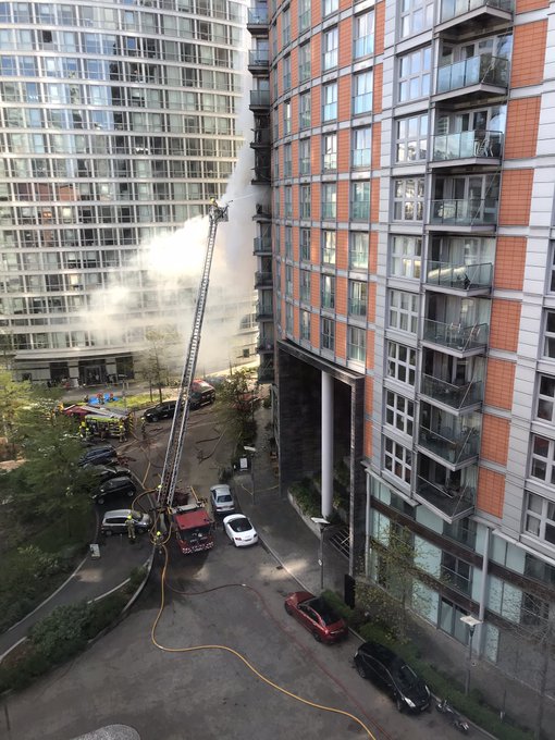 Fire breaks out at 19-storey tower block with ‘Grenfell-type cladding’