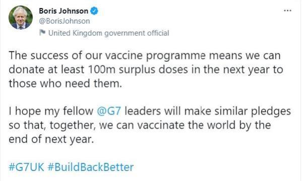 Johnson’dan G7 aşı programı açıklaması