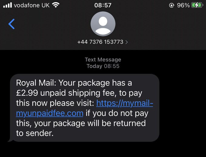 Parcel delivery texts now the most common con-trick