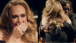 Adele konserinde öğretmenini görünce ağladı