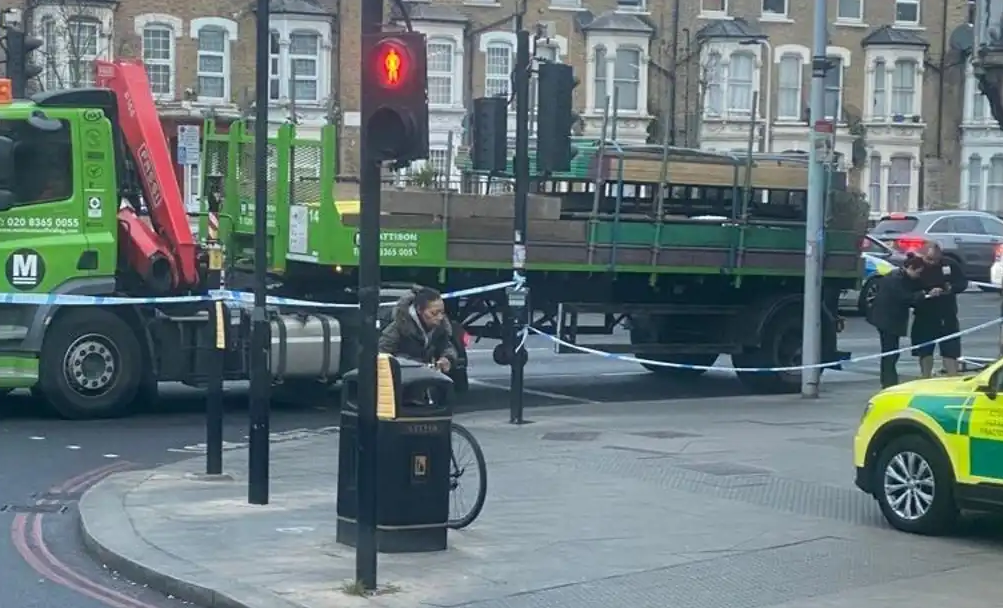 Cyclist rushed to hospital after collision with lorry in Tottenham