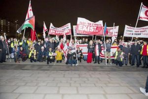 Turkish Cypriots in London held a second protest for TRNC flag