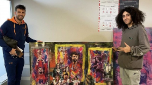 Türk sanatçı Ersan Kay’dan Pique ve Daniel Alves’e özel tablolar