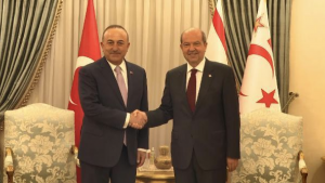 TC Dışişleri Bakanı Çavuşoğlu, KKTC Cumhurbaşkanı Tatar ile görüştü
