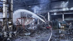 Ukrayna, yangına robotla müdahale etti