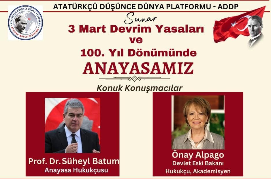 ADDP, 3 Mart Devrim Yasaları ve 100. Yıl dönümünde anayasamız etkinliğini düzenliyor