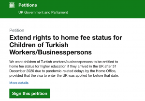 Petition launched for children for Turkish Workers