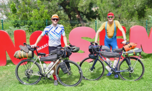 British father and son cycling from Cyprus to London